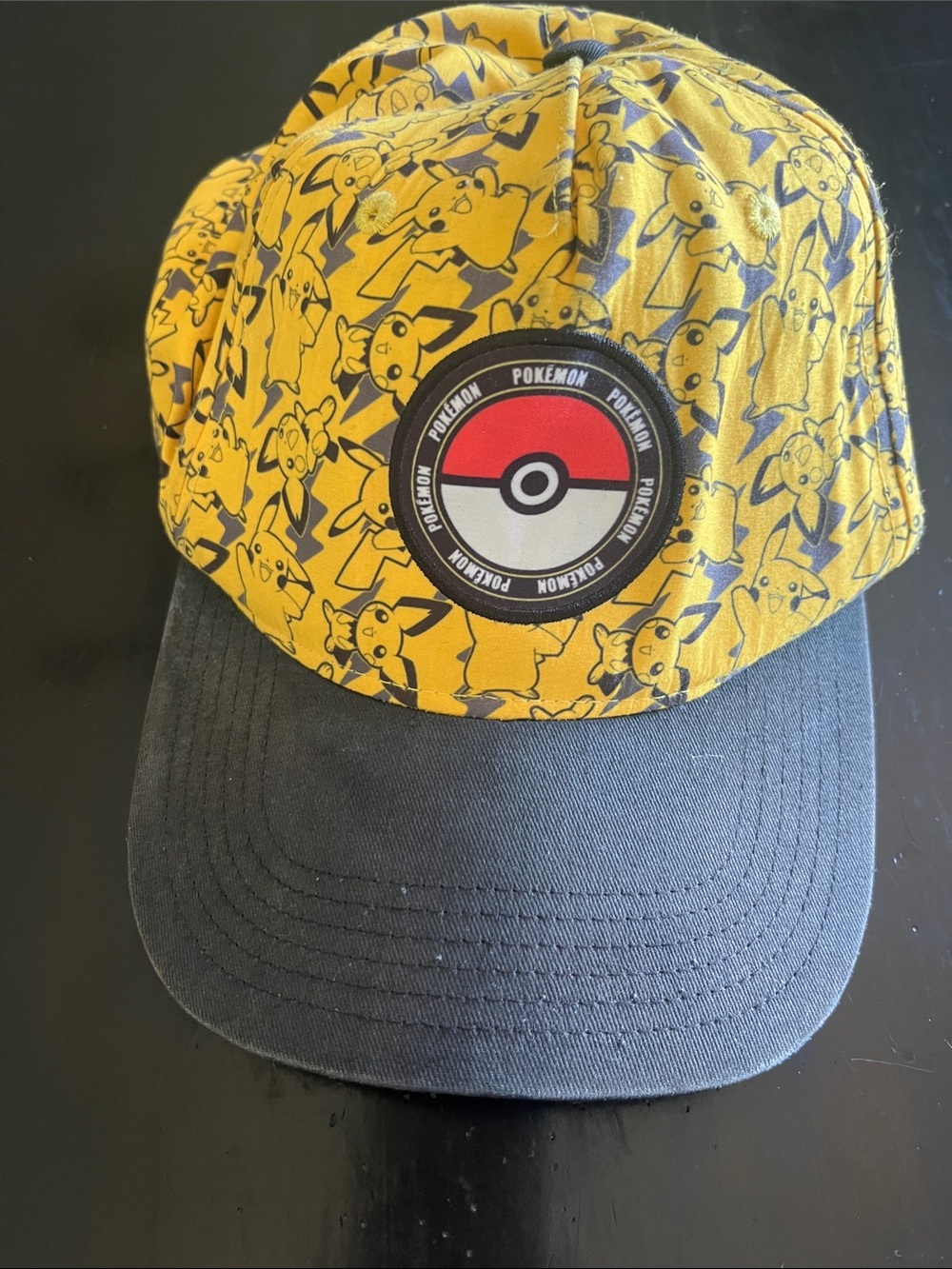 Pokémon Pikachu Snapback Hat with Poké Ball Patch - Yellow & Black